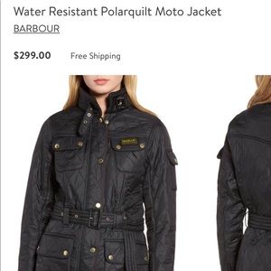 Barbour women’s black jacket with belt